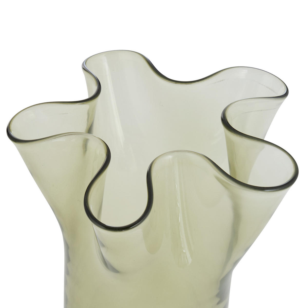 GLASVASE 17/17/23,5 cm - Olivgrün, Glas (17/23.5cm) - Atmosphera Createur d´interieur