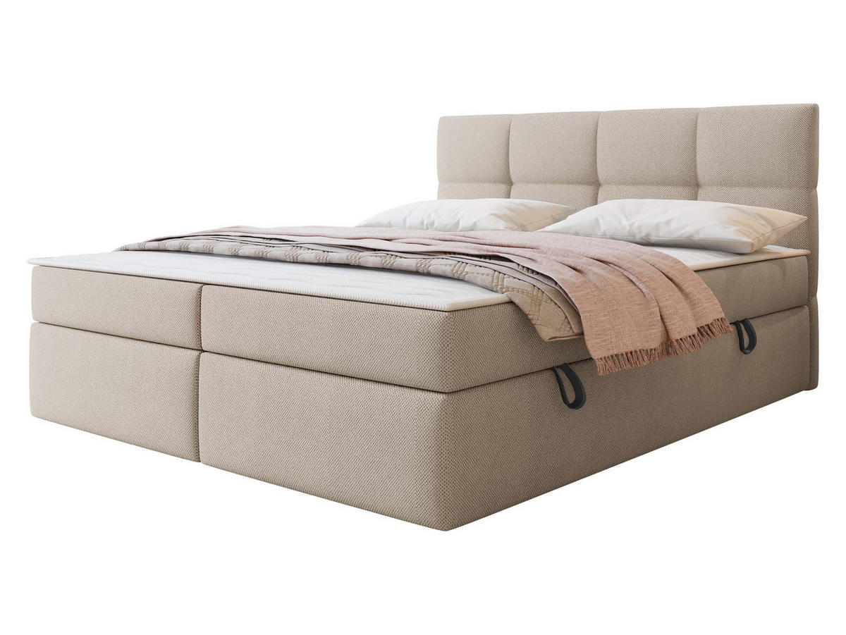 BOXBETT Figaro - Creme/Schwarz, Holz/Textil (180/200cm) - MIRJAN24