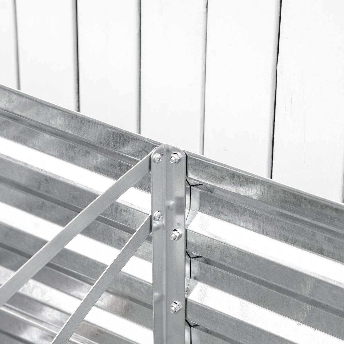 HOCHBEET - Silberfarben, Metall (90/59/180cm) - Outsunny