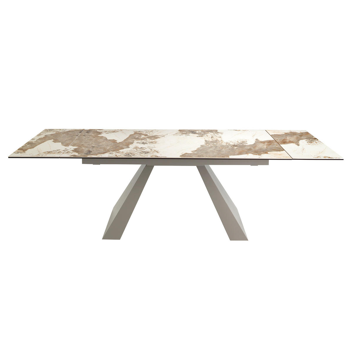 ESSTISCH Weiß Taupe Grau 180/90/76 cm - Goldfarben/Weiß, Stein (90/180/76cm) - ANGEL CERDA