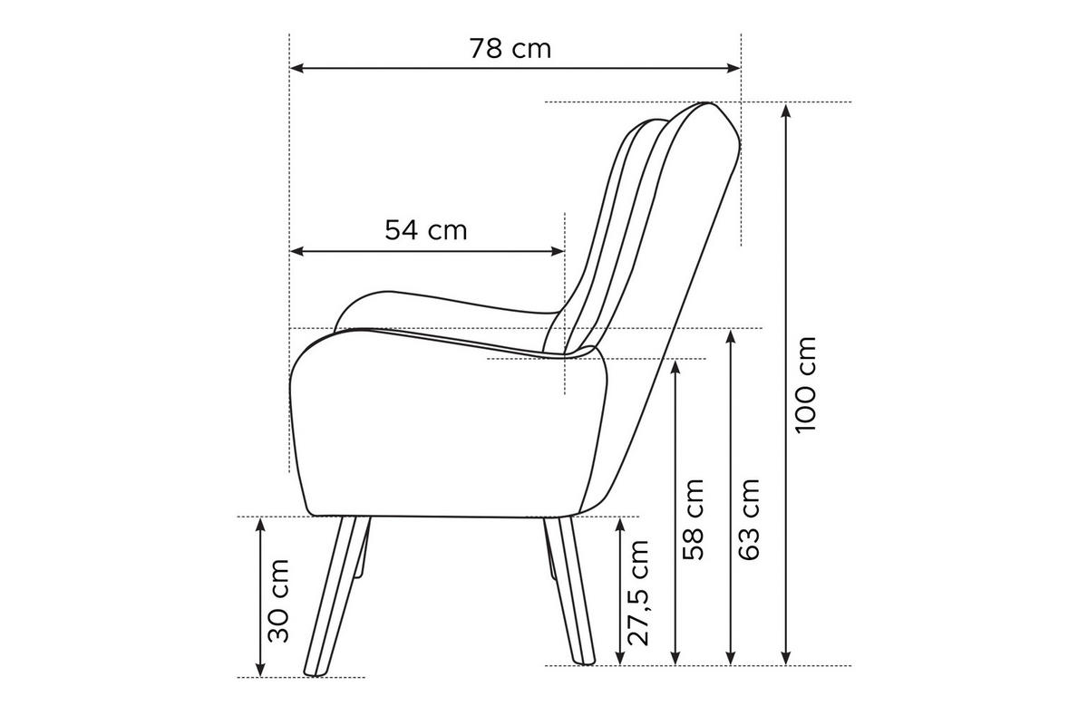 OHRENSESSEL GADI Velourstoff, Hellgrau - Hellgrau/Schwarz, Holz/Textil (76/100/78cm) - KONSIMO®