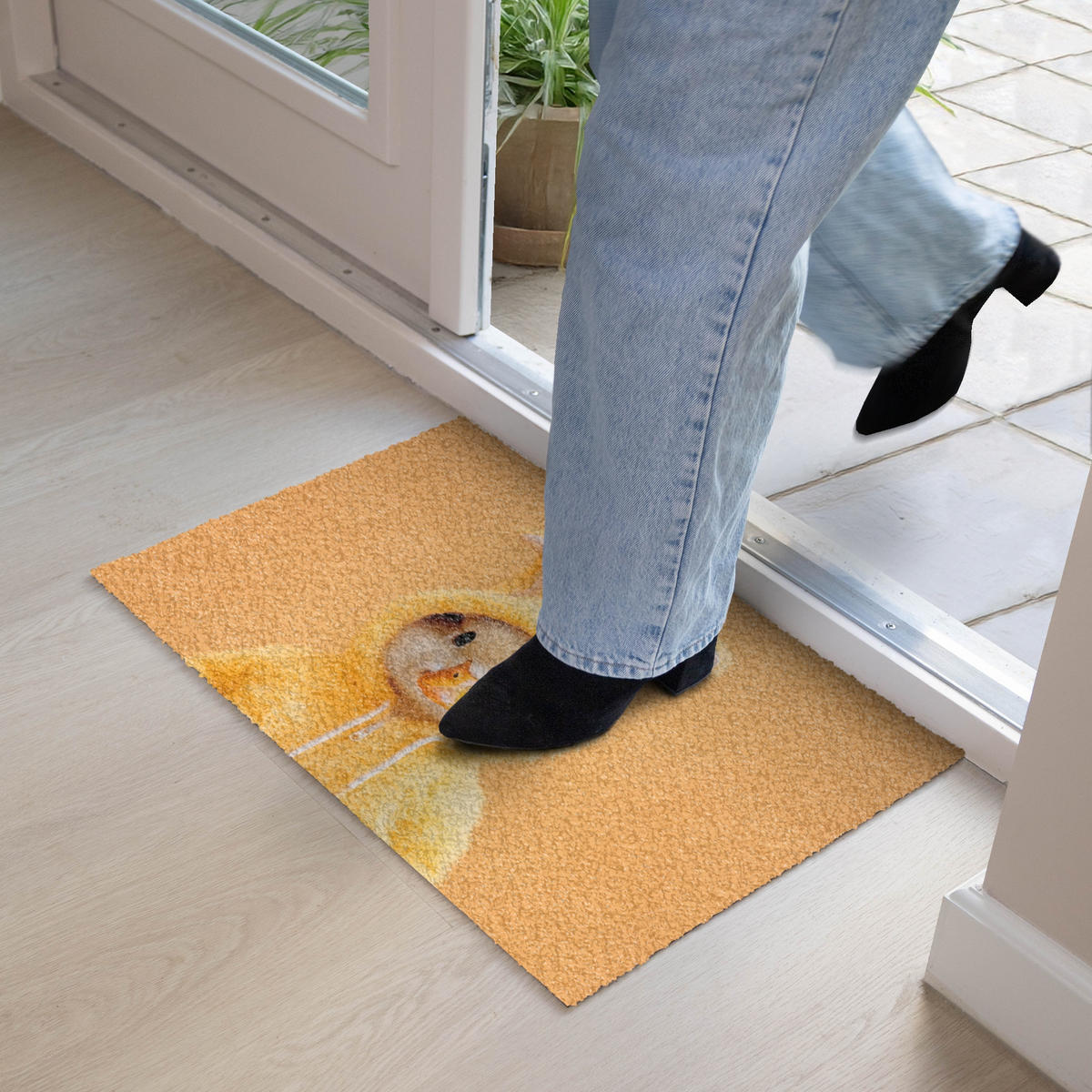 FUSSMATTE Osterhase - Kostüm - Ente 60x40 cm - Gelb, Kunststoff (40/60cm) - MuchoWow