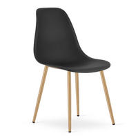 ESSZIMMERSTUHL KALEO schwarzer Sitz, natürliche Beine - Schwarz/Naturfarben, Kunststoff (46/84/51cm) - Valora