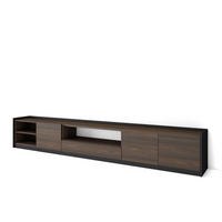 TV-SCHRANK, Lowboard, Dunkler Eiche und Schwarz, 310/37/50cm - Dunkelbraun, Holzwerkstoff (310/50/37cm) - Skraut Home