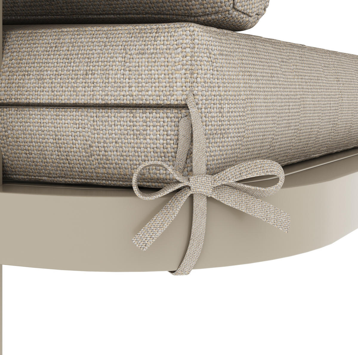 LOUNGEGARNITUR aus Metall & Kunststoffholz 110x58x78cm Beige - Beige, Metall - Modfu