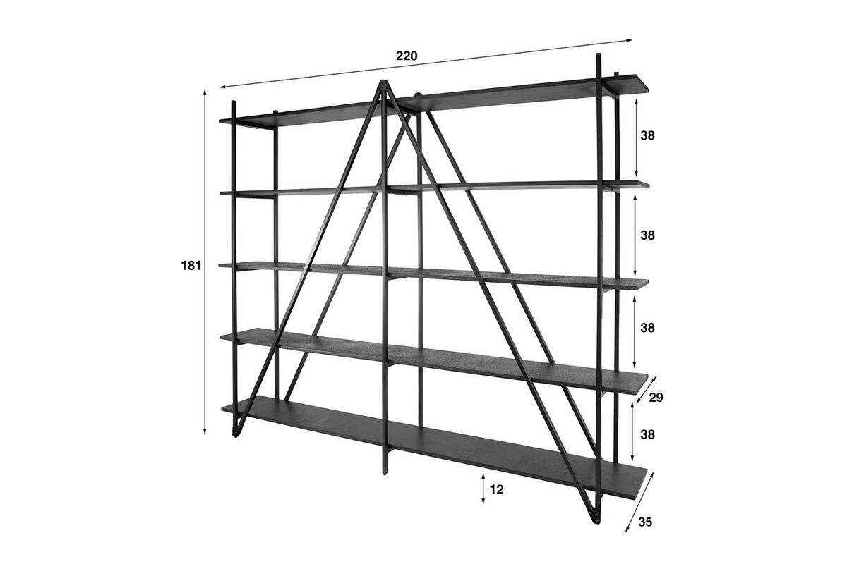WANDREGAL PEARA Schwarz Holz - Schwarz, Holz (220/181/35cm) - KAWOLA