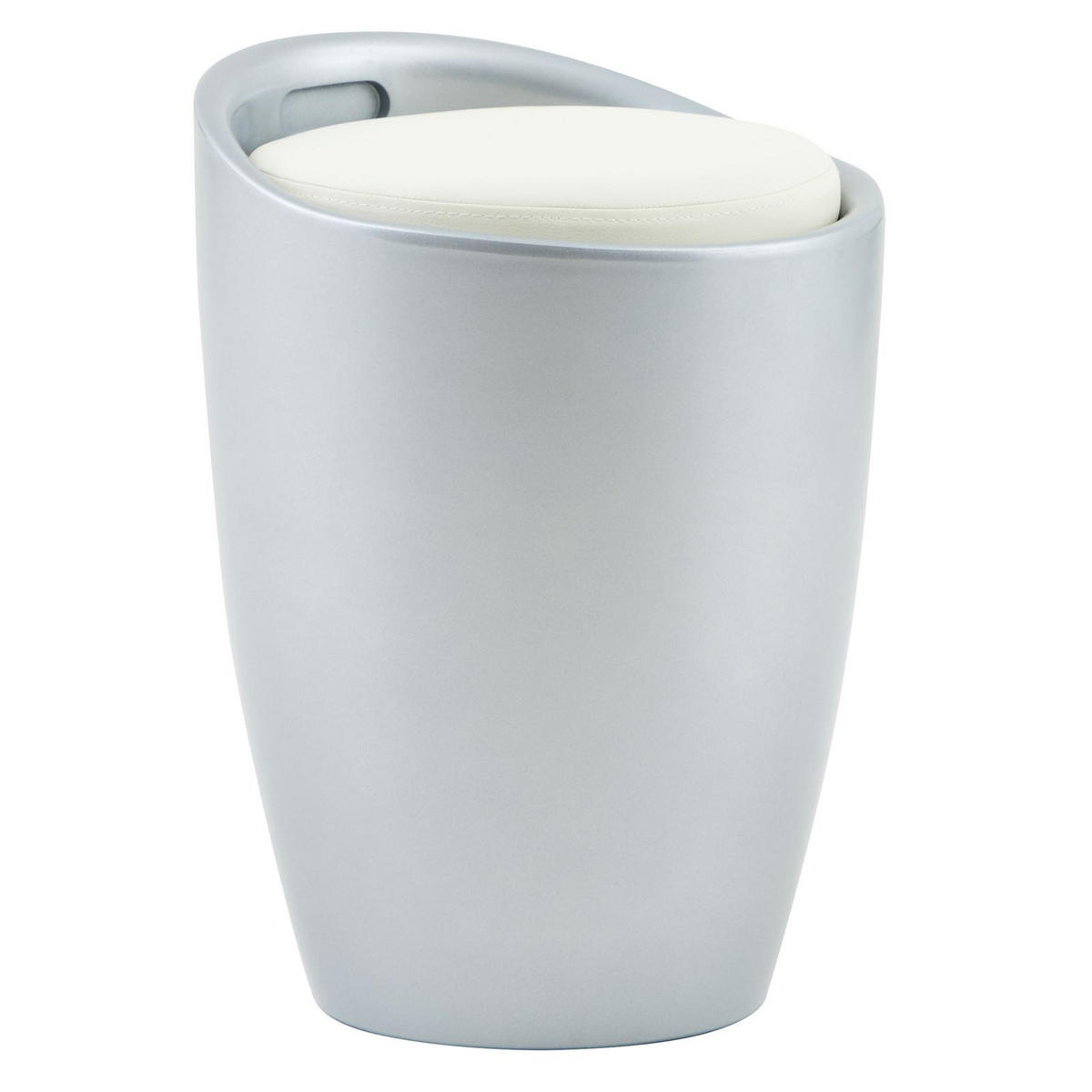 SITZHOCKER DANIEL - Weiß/Grau, Kunststoff/Textil (35/50/35cm) - IDIMEX