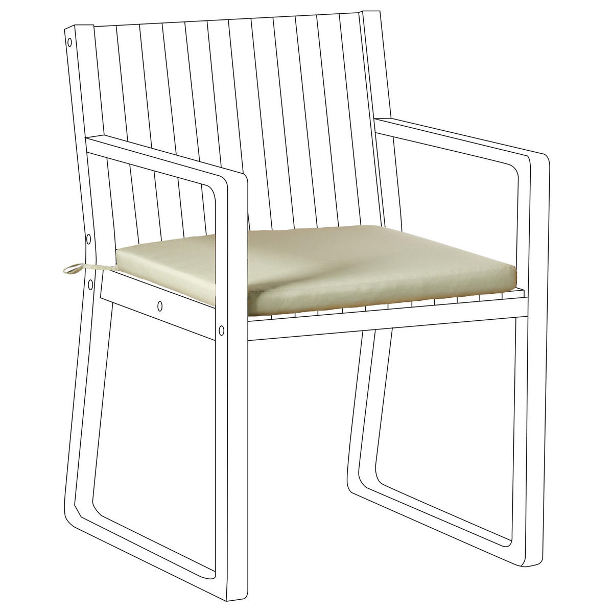 Gartenstuhlkissen Hellgrün 46/46 cm Sassari Premium - Hellgrün, Textil (46/5/46cm) - Beliani