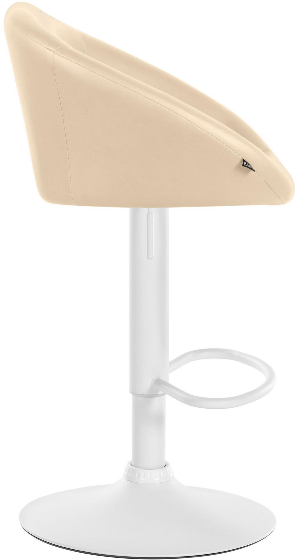 BARHOCKER OSLO Creme Kunstleder Weiß - Creme, Leder/Metall (55/86/51cm) - DELUKE