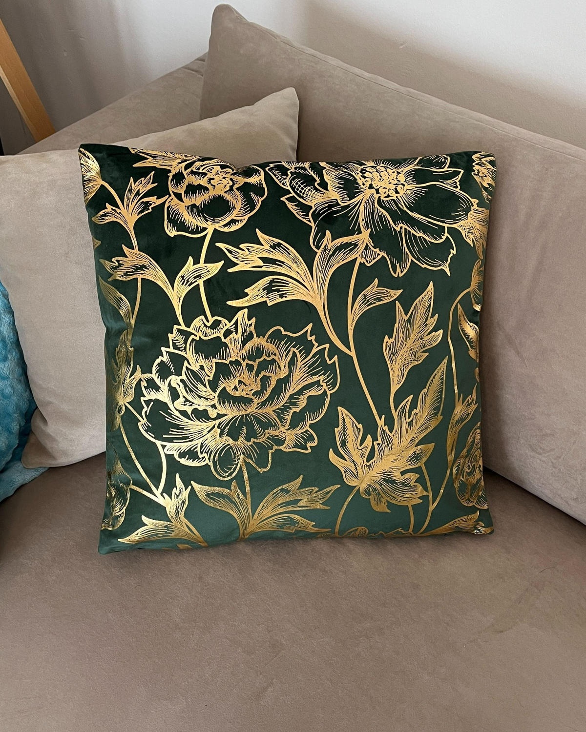 DEKOKISSEN 2er-Set Smaragdgrün 45/45 cm Daffodil - Smaragdgrün, Textil (45/45cm) - Beliani