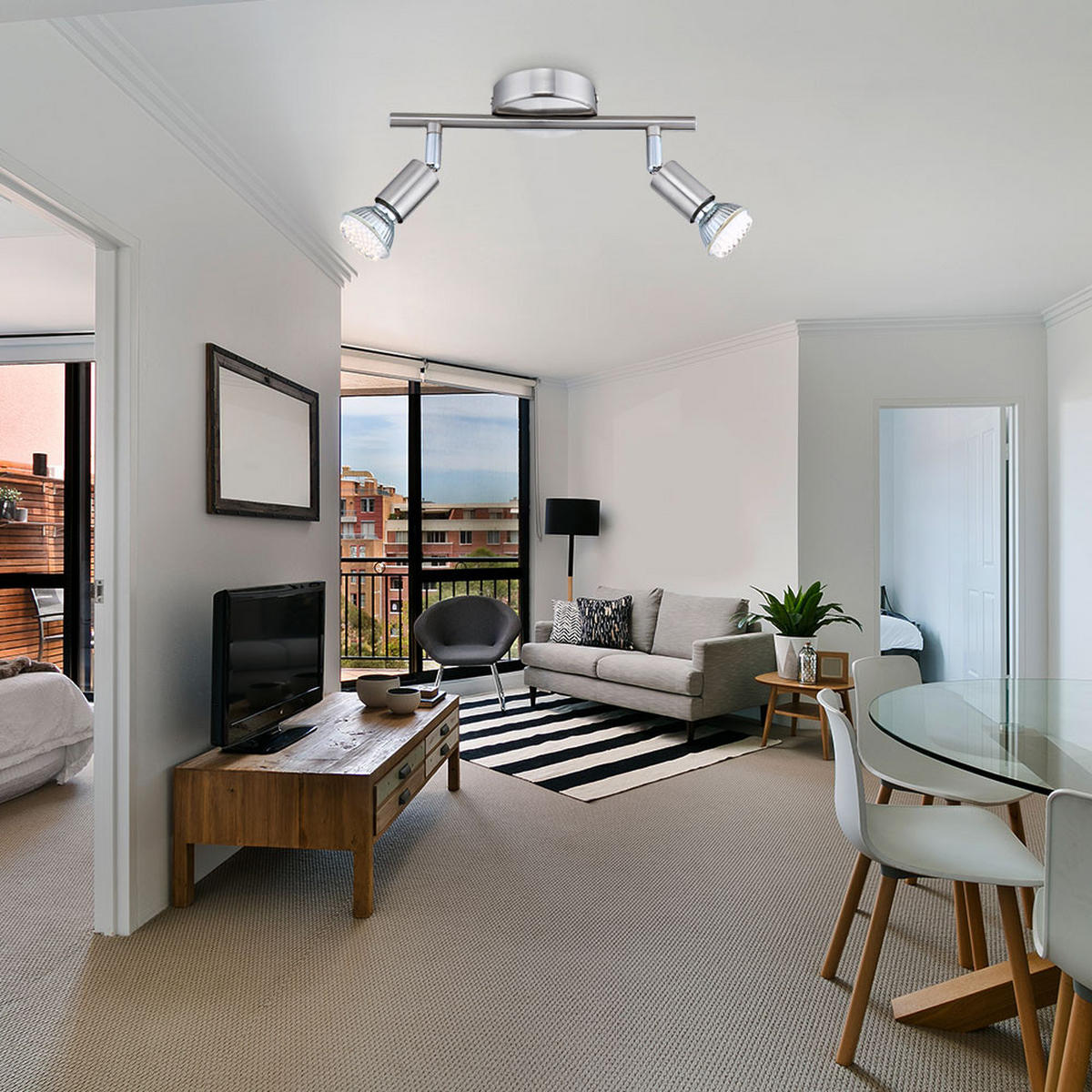 LED DECKENLEUCHTE Matrix Silber matt - Silberfarben, Metall (25.5/8.5/15cm)