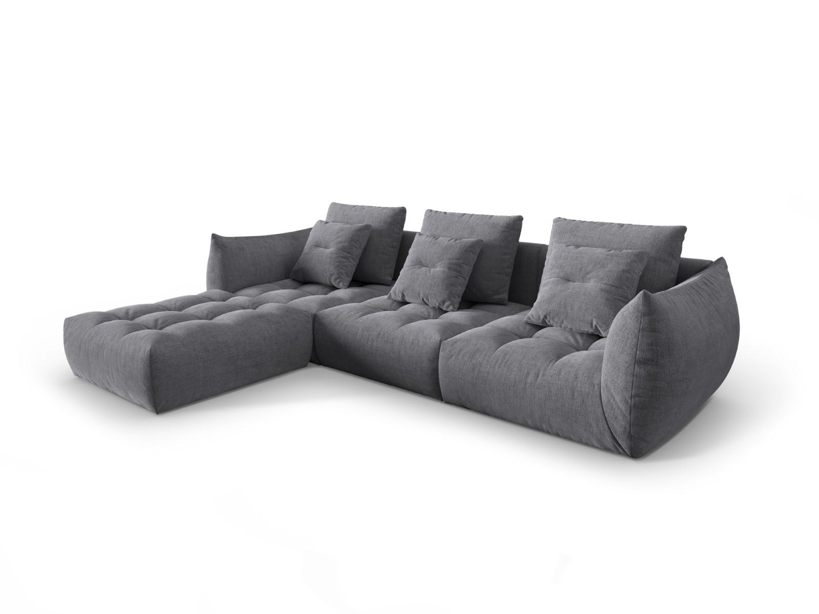 SOFA modular Bloom aus strukturiertem Stoff grau 2 Sitzplätze - Grau, Textil (216/332cm) - Micadoni