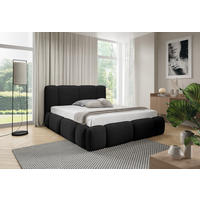 POLSTERBETT BIANNO mit Bettkasten,Bett 180 x 200,Doppelbett,Lattenrost,Boxspringbett-Optik,ohne Matratze,Schlafzimmer-SCHWARZ - Schwarz, Holz/Textil (180/200cm) - Furnistar