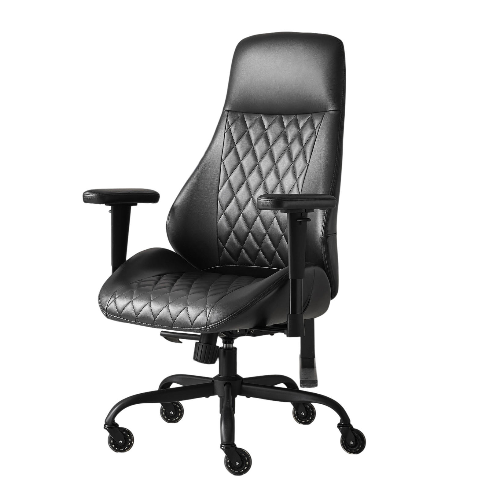 CHEFSESSEL DE-41041 mit Lendenstütze und verstellbaren Armlehnen Schwarz - Schwarz, Metall (50/117/50cm) - ComfortXL