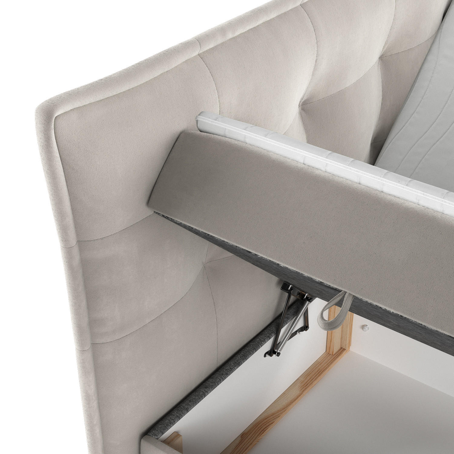 Thumbnail - Maison de Reve Boxbett, Beige, Textil, Buche, Kiefer, H3, Höhe ca. 19 cm, 140x200 cm, Oeko-Tex® Standard 100, Reach, FSC...