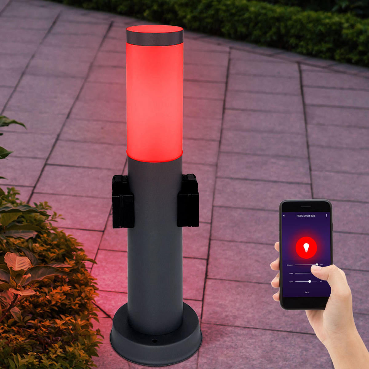 LED AUSSENLEUCHTE Edelstahl Anthrazit BOSTON - Anthrazit, Metall (12.7/12.7/45cm)