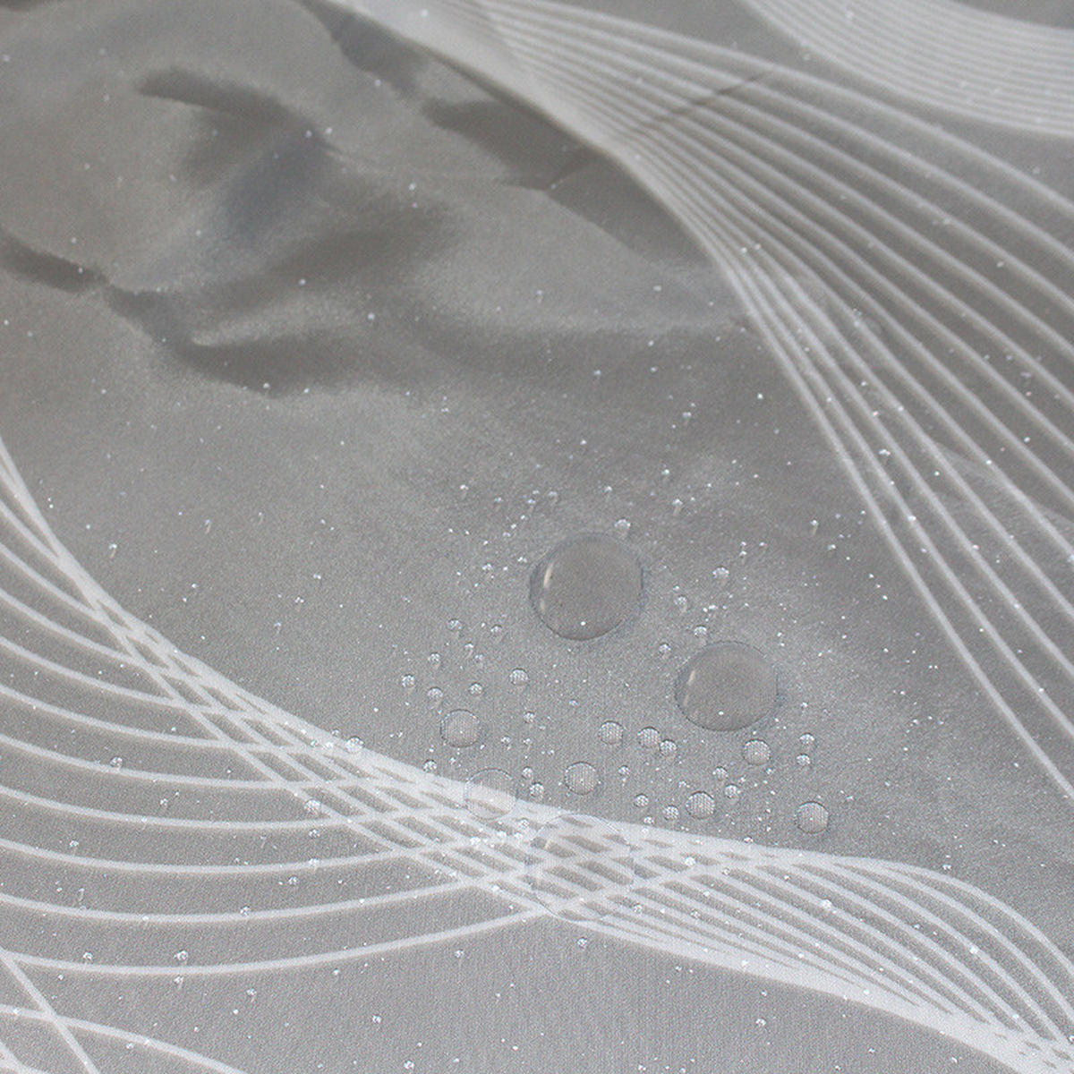 DUSCHVORHANG Grau Polyester waschbar wasserdicht mit Ringen - Grau, Textil (240/200cm) - MCBOSON