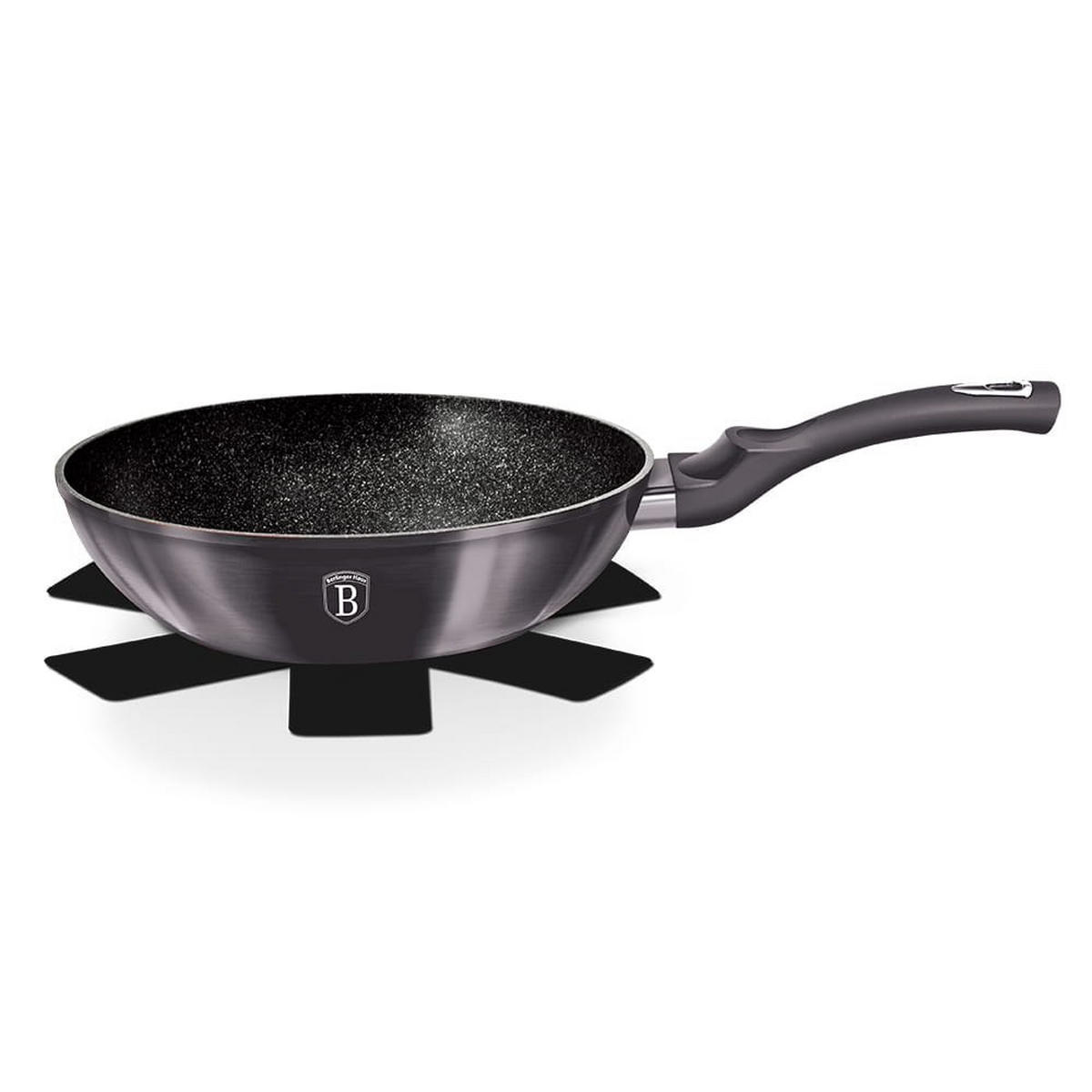 WOK Graphit 28/28/7.4 cm BH6900 - Graphitfarben, Metall (28cm) - Berlinger Haus