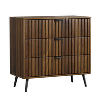 SIDEBOARD 80 cm Walnuss – Sideboard mit 3 Schubladen & Metallbeinen Modern - Walnussfarben/Schwarz, Holzwerkstoff (80/78/38cm) - Urban Meuble