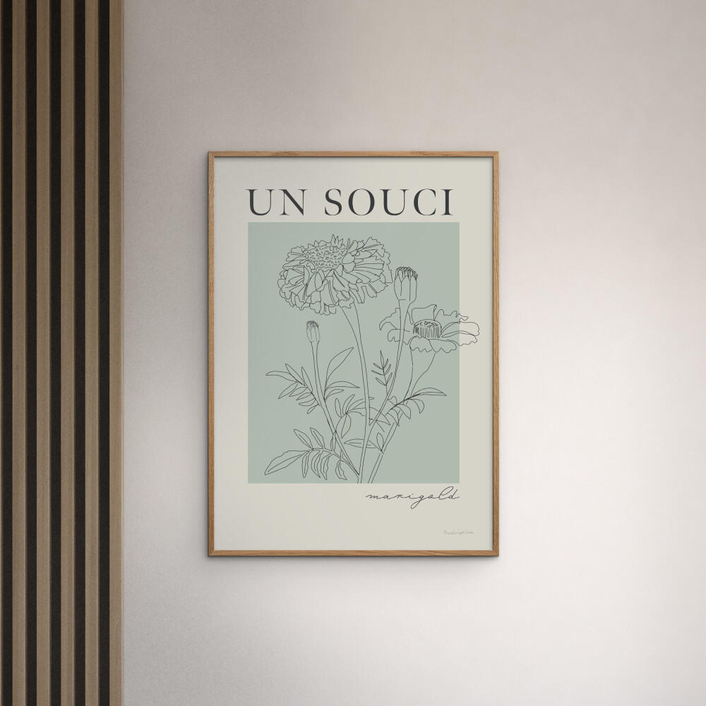 POSTER mit Rahmen Wild Apple - French Flower Poster II - Eichefarben/Grün, Holz/Papier (30/40cm) - Poster&Frame