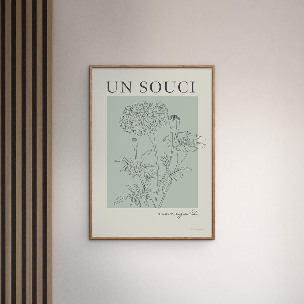 POSTER mit Rahmen Wild Apple - French Flower Poster II - Eichefarben/Grün, Holz/Papier (30/40cm) - Poster&Frame