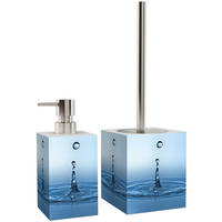 BADEZIMMER Set Tropfen - Blau, Kunststoff (7/17/7cm) - Sanilo