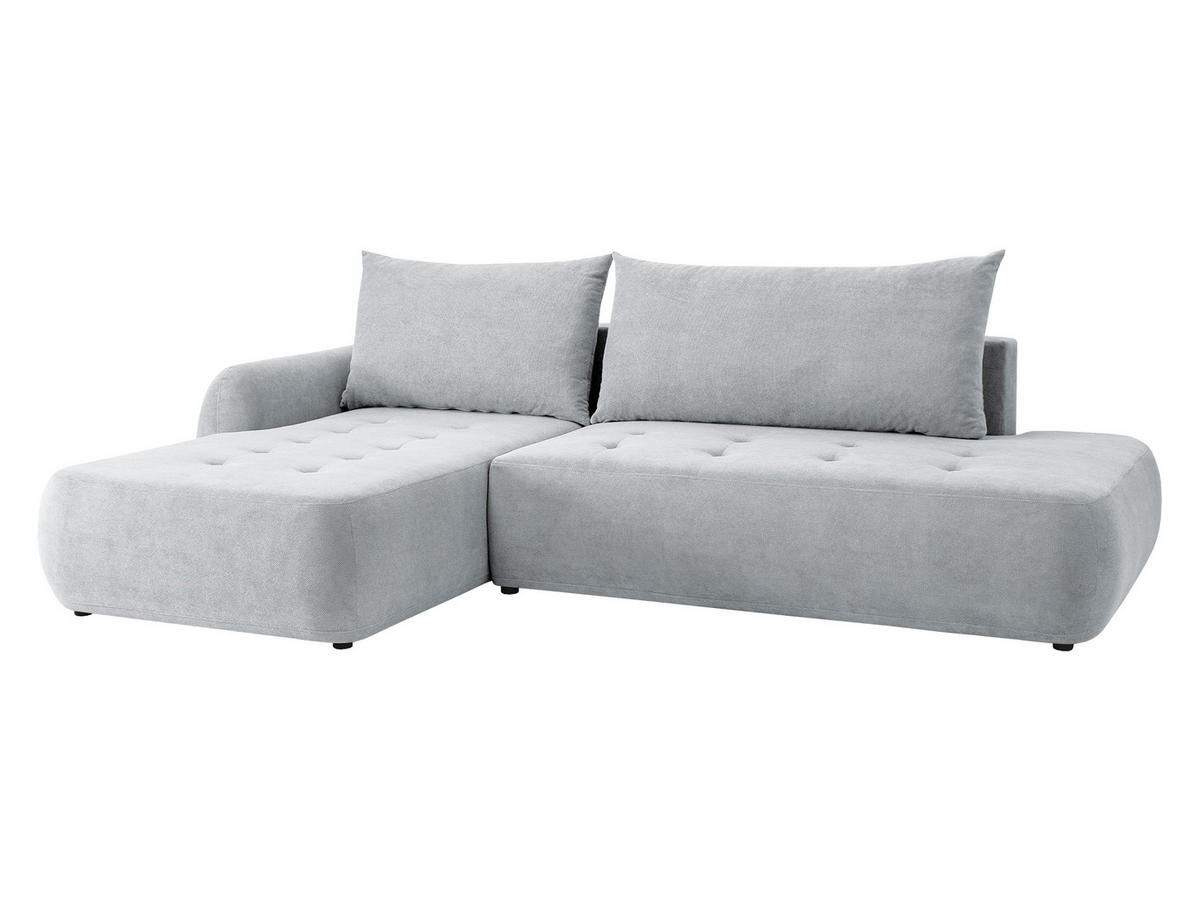 ECKSCHLAFSOFA Bueno I, Seite: Links - Hellgrau/Schwarz, Holz/Textil (300/185cm) - MIRJAN24