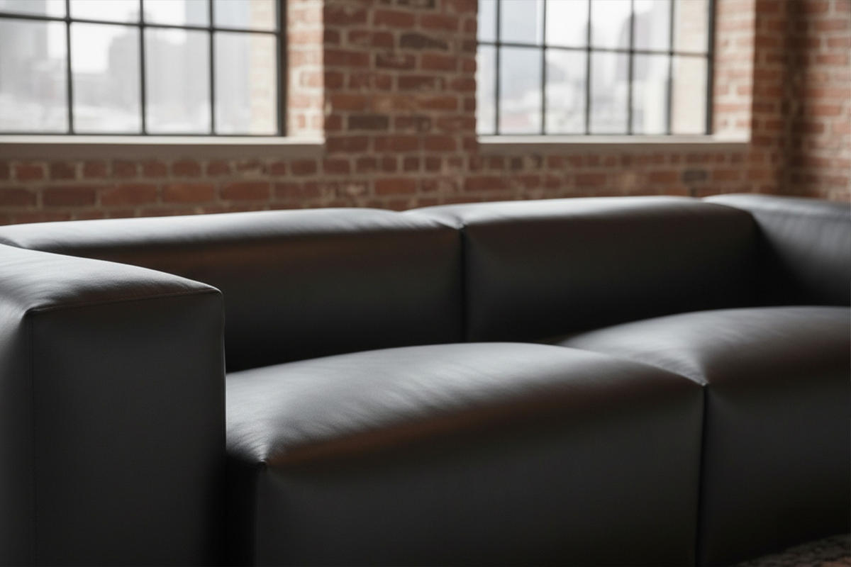 SOFA CELESTE Schwarz Lederfaserstoff - Schwarz, Leder/Kunststoff (302/72/114cm) - KAWOLA