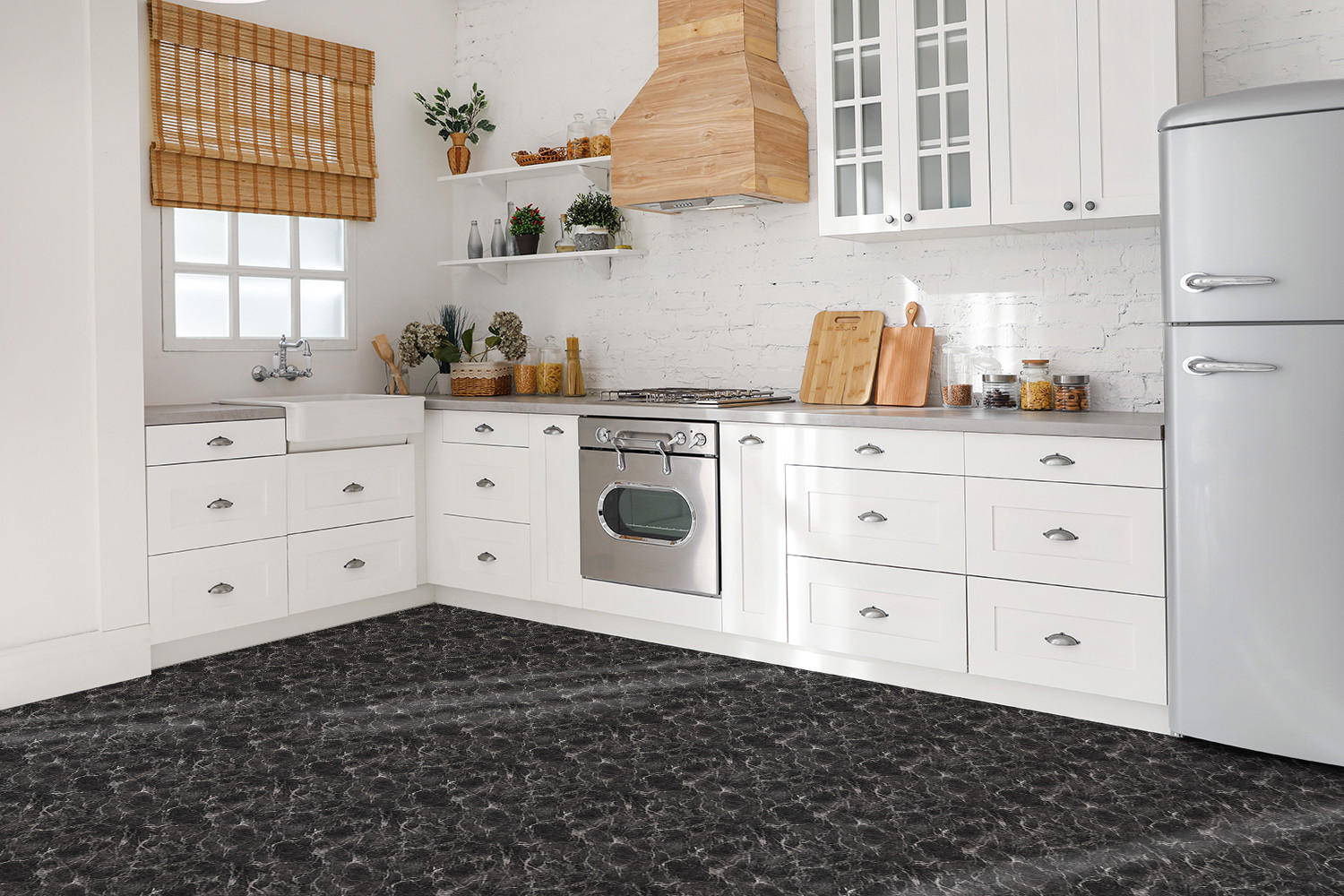 FLIESENAUFKLEBER 9 Stück 30x30 cm selbstklebend Dunkler Marmor - Schwarz, Textil (30/1.6/30cm) - TULUP