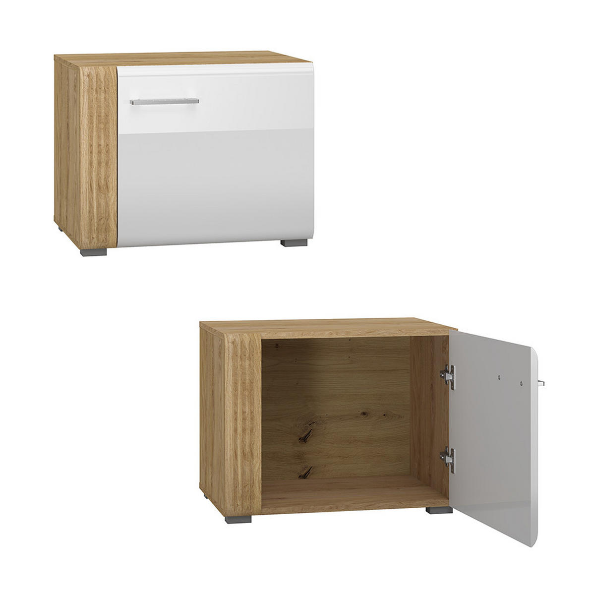WOHNZIMMER-SET 6-TLG. Akron-131 - Weiß, Holzwerkstoff (800/196/60cm) - Lomado