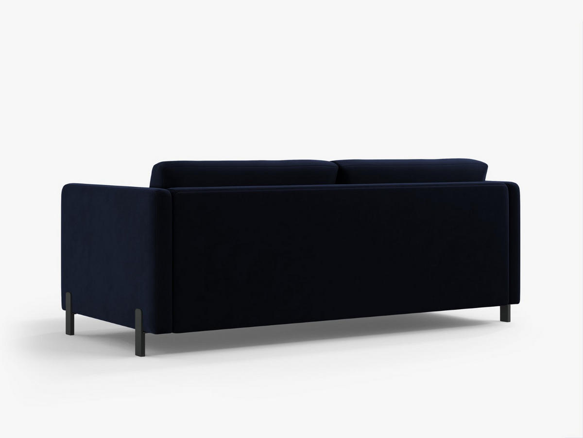 AUSKLAPPBARES-SOFA Gloria aus Samt königsblau 3 Sitzplätze - Dunkelblau, Textil (102/80/202cm) - Micadoni