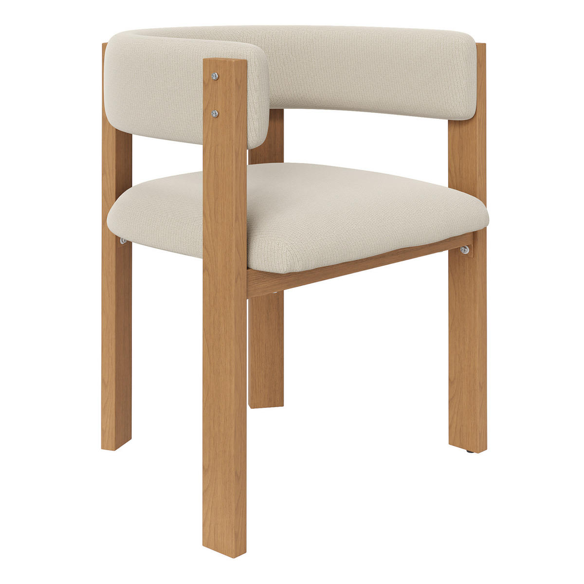 ESSZIMMERSTUHL ergonomisch 47 x 48 x 72,5 cm Beige mit Metallbeinen in Holzoptik 6er-Set - Beige, Metall (44/72.5/54.7cm) - Meubliv