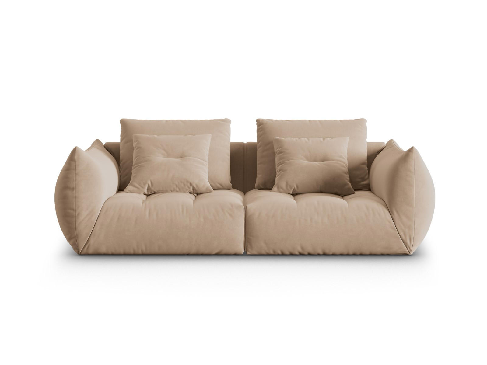 SOFA modular Bloom aus Samt sandfarben 3 Sitzplätze - Sandfarben, Textil (106/95/232cm) - Micadoni
