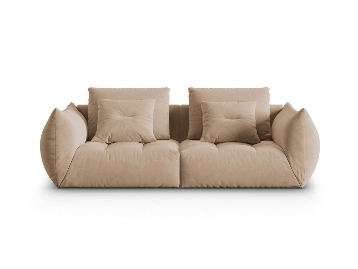 SOFA modular Bloom aus Samt sandfarben 3 Sitzplätze - Sandfarben, Textil (106/95/232cm) - Micadoni
