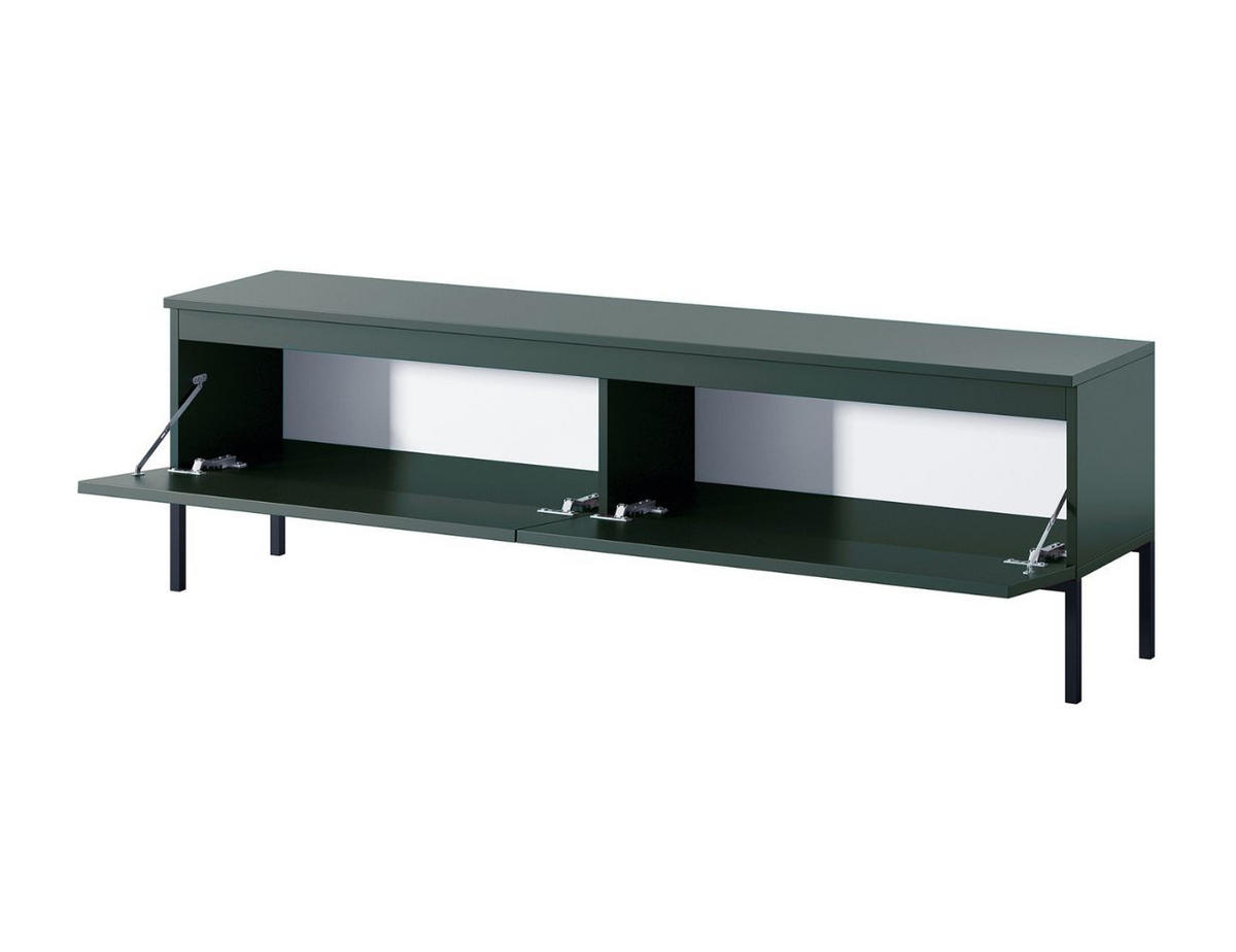 TV-SCHRANK Bemmi Dunkelgrün mit Metallbeinen 150 cm - Dunkelgrün/Schwarz, Holzwerkstoff/Metall (150/46/32cm) - Selsey