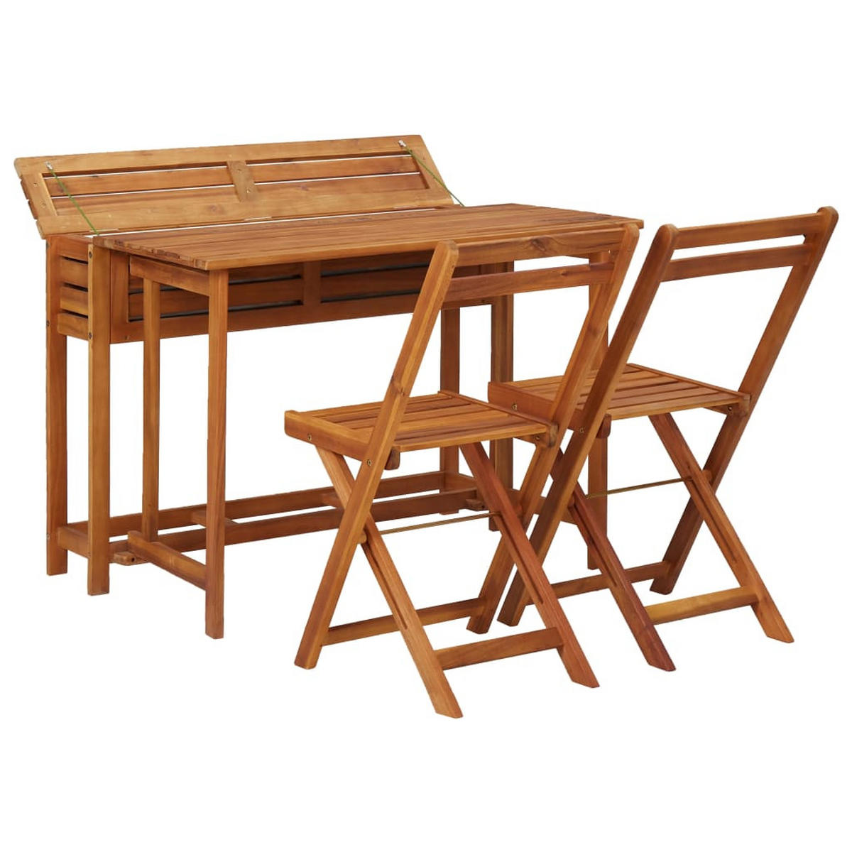 GARTENTISCH mit Hochbeet und 2 Stühlen Massivholz Akazie - Braun, Holz (100/72/65.5cm) - furnicato