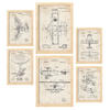 POSTER Set Mit 6 Plakaten Mit Flugzeug Patenten Im Vintage Stil A3 & A4 Rahmen Aus Hellem Holz - Beige, Papier (29/3cm) - Nacnic