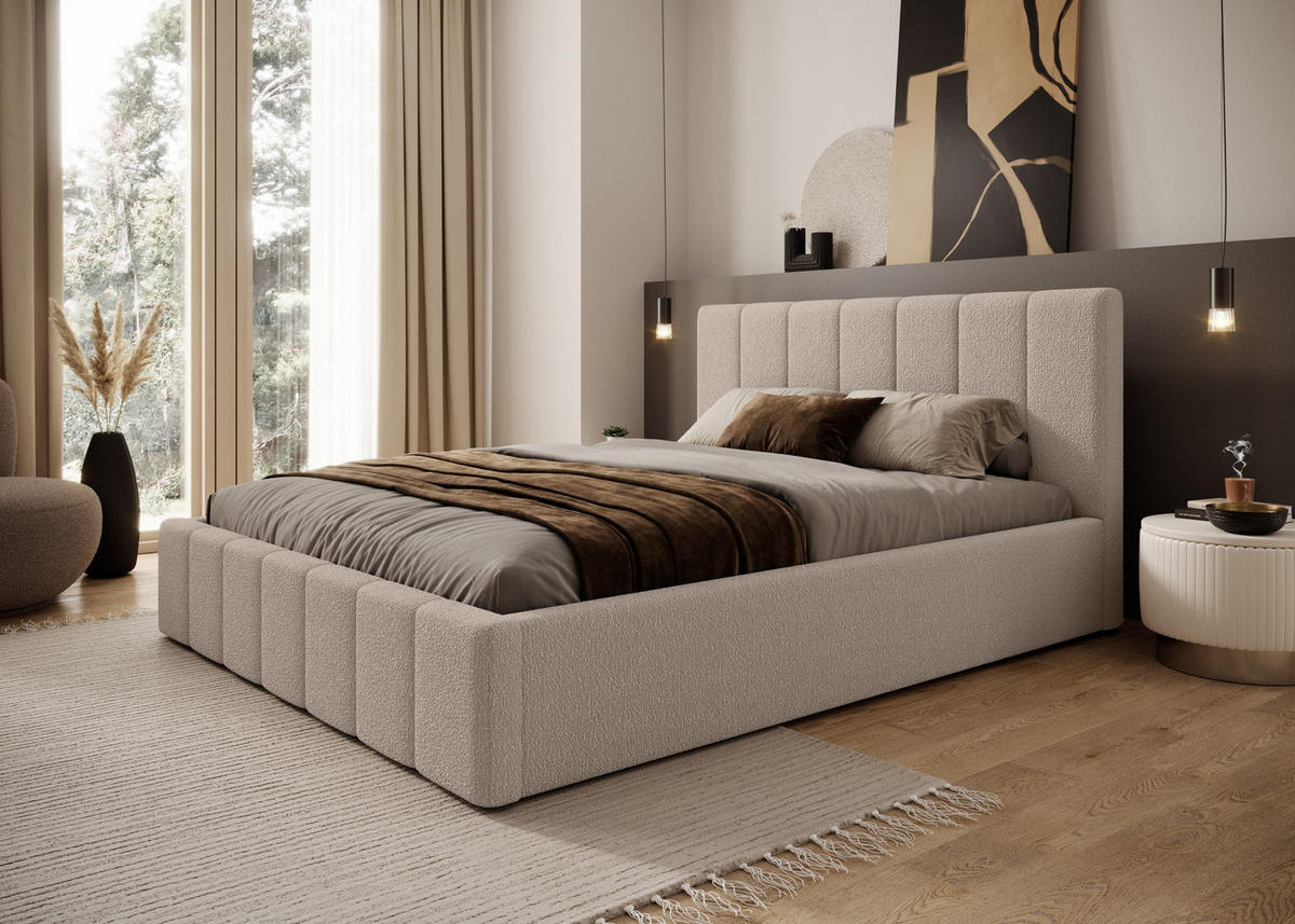 POLSTERBETT Doppelbett Handorf 160x200 cm Beige - Beige, Textil (160/200cm) - Fedve