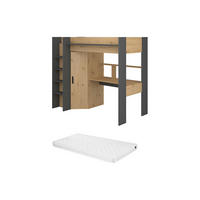 HOCHBETT - 1 -Sitzer - Holzspan - anthrazitgrau, naturfarben hell - AUCKLAND - Anthrazit, Holz (116.4/204.4cm) - Vente-Unique