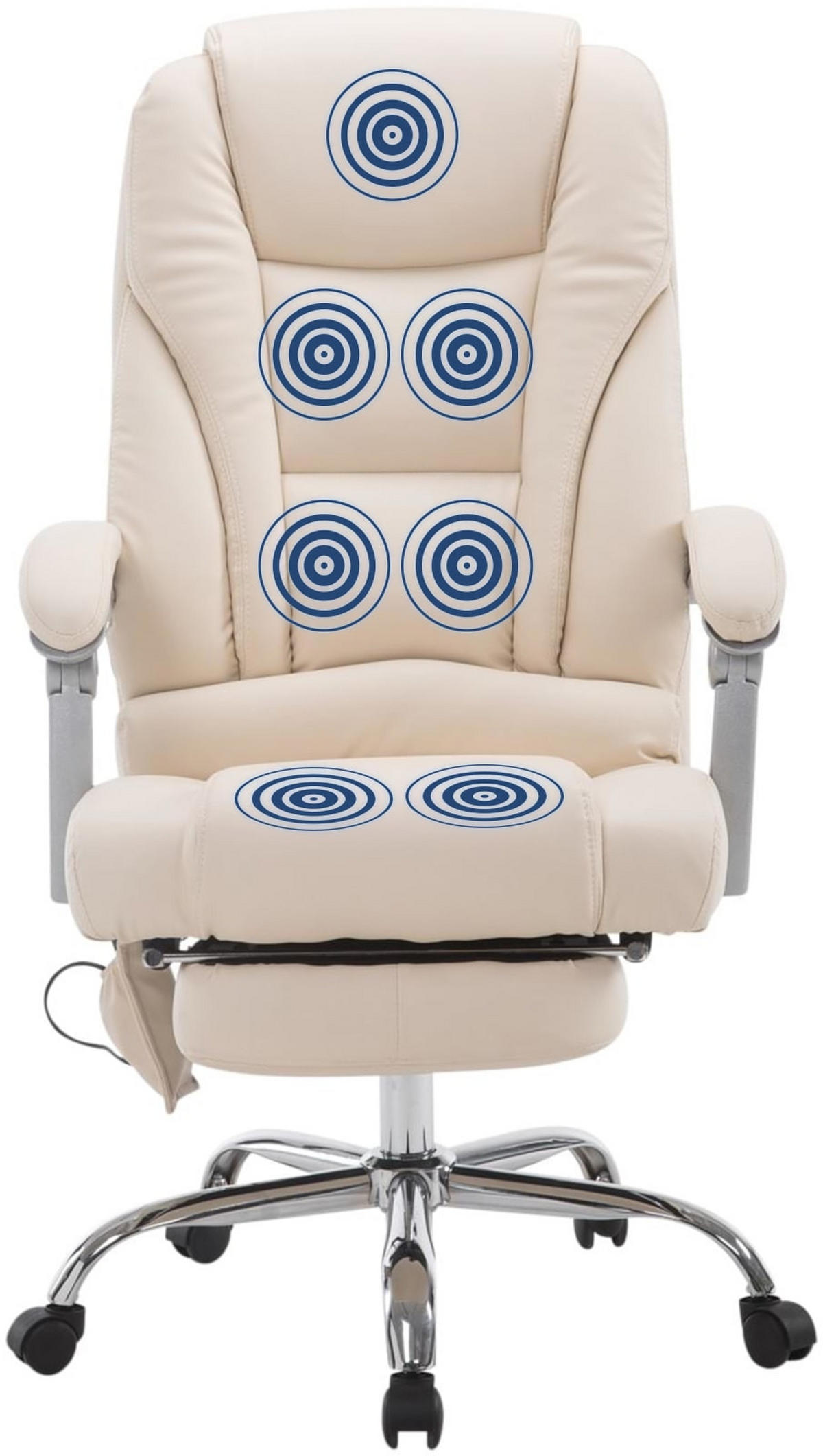 CHEFSESSEL Lederlook creme - Creme, Textil/Metall (68/118/64cm) - CLP