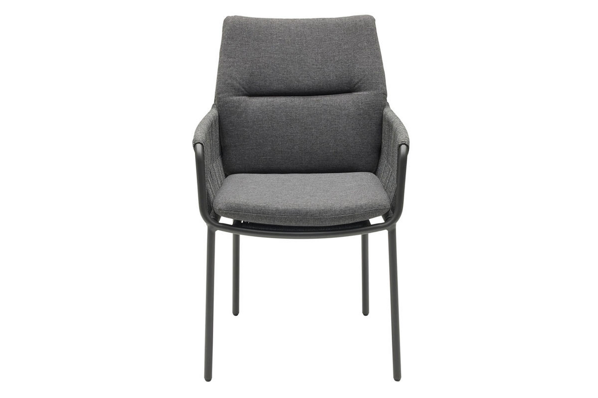 GARTENSTUHL Concord 86x71x59 cm, Metall, Anthrazit - Anthrazit/Grau, Metall (71/86/59cm) - dasmöbelwerk