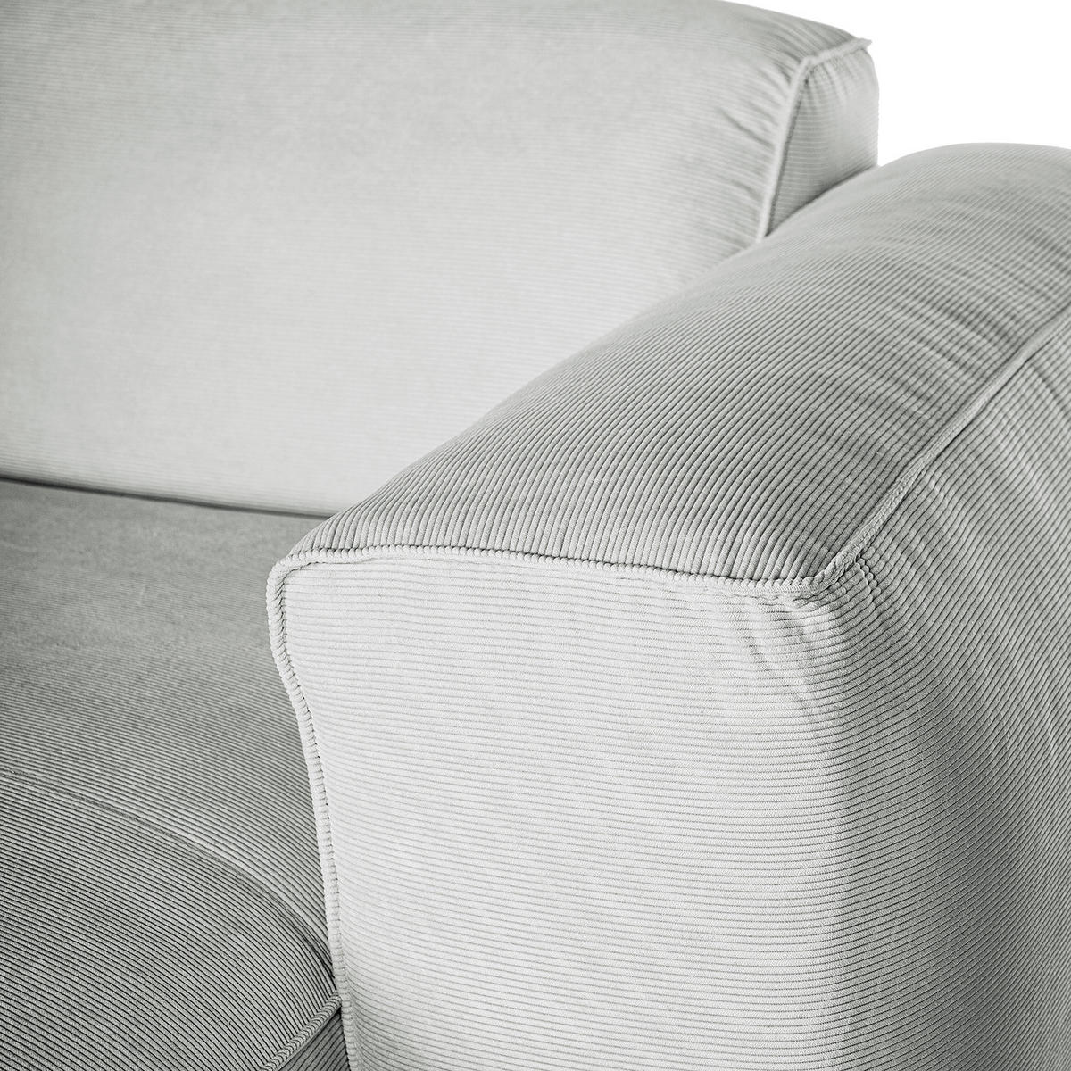 ECKSOFA mit Chaiselongue - Schwarz/Grau, Kunststoff/Textil (290/173cm) - home24