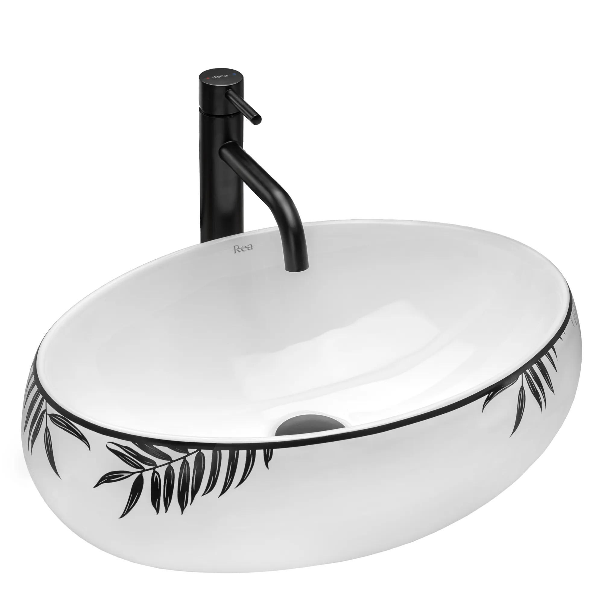 AUFSATZWASCHBECKEN Rea Shila - Weiß, Keramik (31/15/46.5cm) - REA