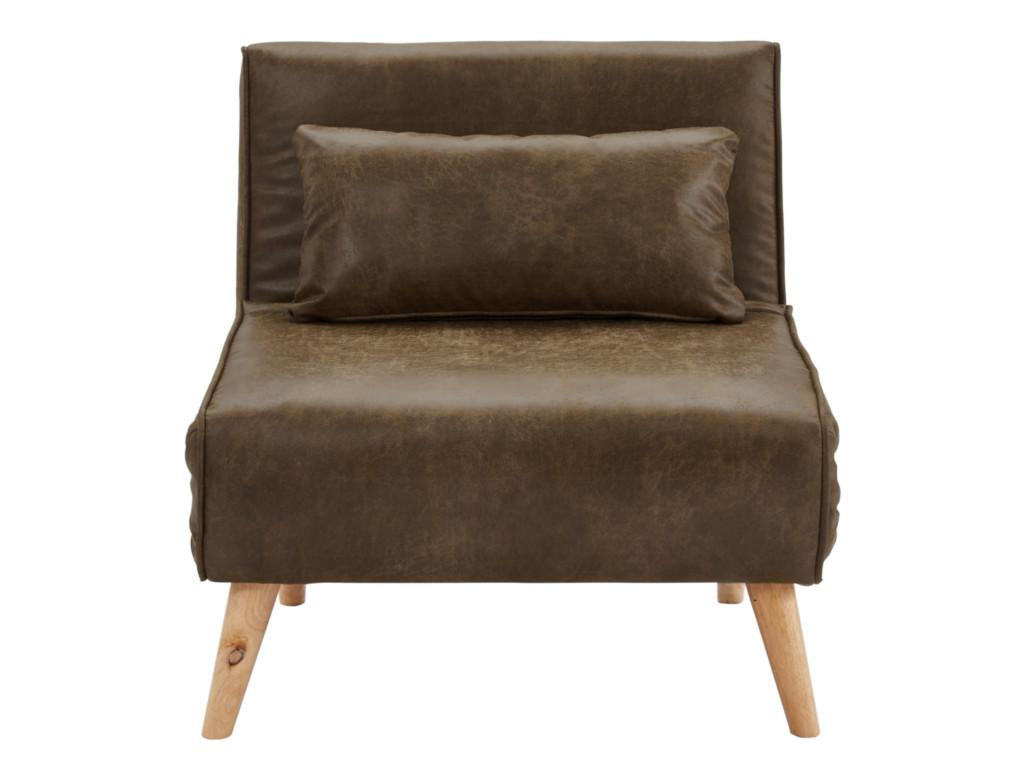 FUTONSESSEL - Microfaser - Vintage Look - Braun - POSIO - Braun, Textil (78/75/74cm) - Vente-Unique