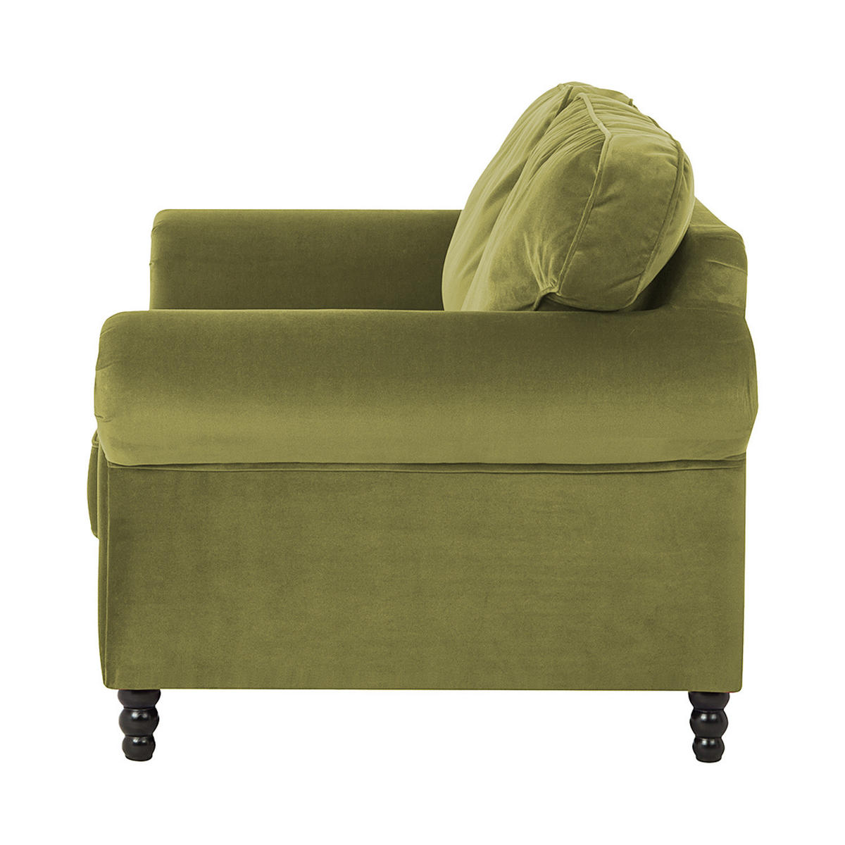 3-SITZER SOFA - Samt - Olivgrün, Textil (202/93/100cm) - home24