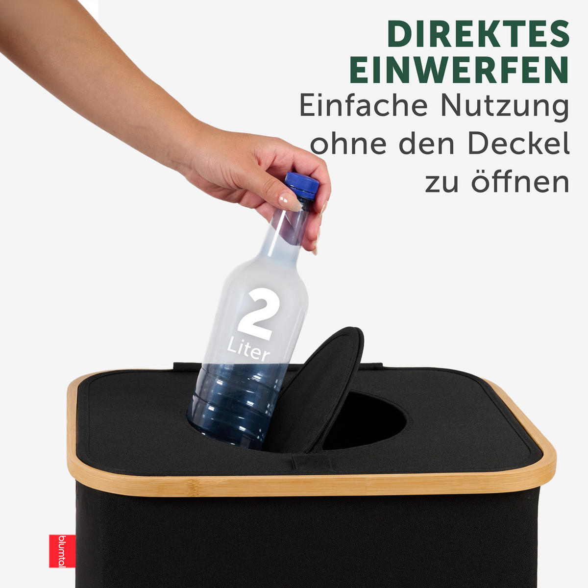 PFANDFLASCHEN-SAMMELBEHÄLTER 100L Schwarz - Schwarz, Kunststoff (34/3/42cm) - Blumtal