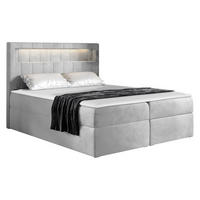 BOXBETT Aspen - Hellgrau, Holz/Textil (140/200cm) - MIRJAN24
