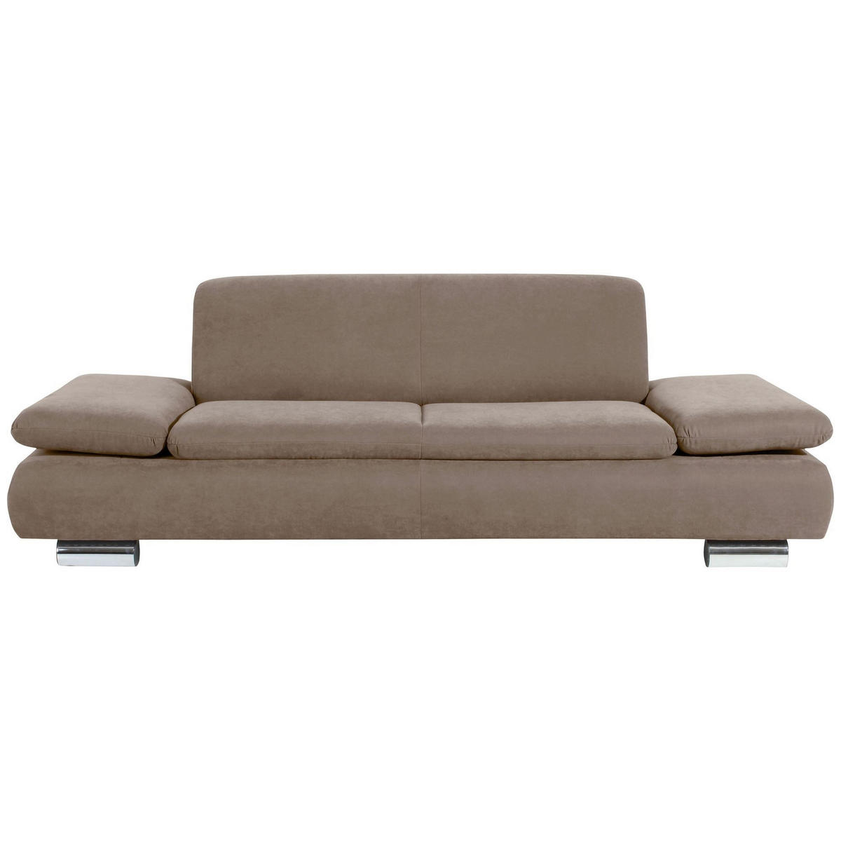 SOFA 2,5-Sitzer Kaye Bezug Veloursstoff Metallfuß verchromt / sahara - Gelb, Kunststoff (221/76/90cm) - 58aufmkessel