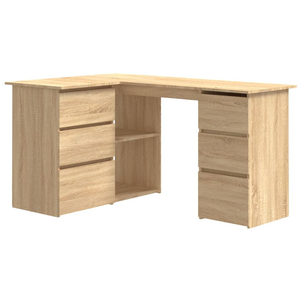 furnicato Eckschreibtisch Braun 100x76x145 cm