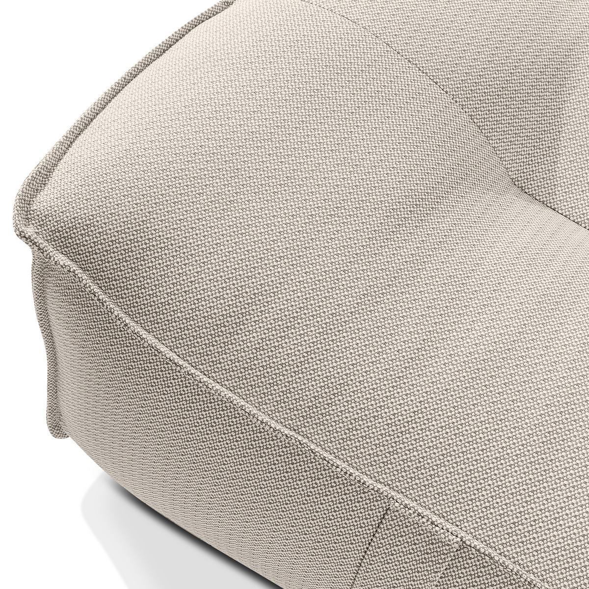 GARTENLOUNGE-HOCKER LOVIA Outdoof Pouf, Dunkelbeige/Weiß - Beige, Textil (90/41/75cm) - KONSIMO®